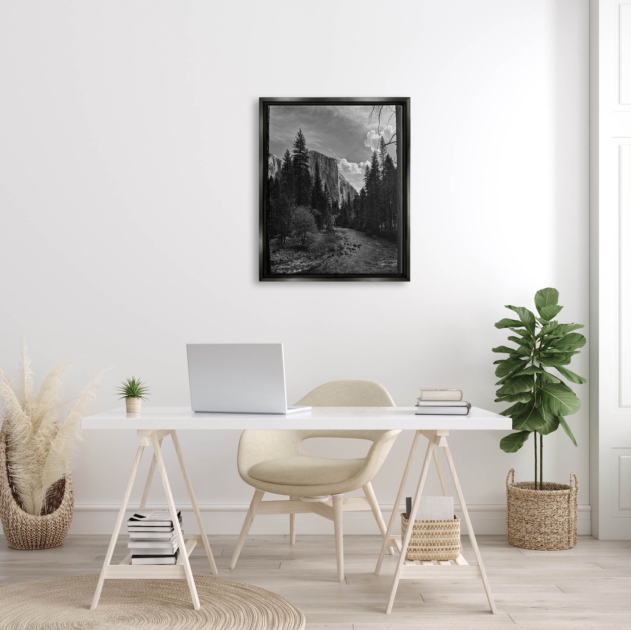 Stupell Industries Yosemite Park Nature Scenery Photograph Jet Black Floating Framed Canvas Print Wall Art, Design by Andre Eichman