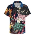 thumbnail image 5 of Demon Slayer Casual Short Sleeve Shirt Lapel Collar Shirt Summer Beach Shirt 6XL, 5 of 8