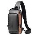 thumbnail image 1 of Bolso bandolera deportivo con carga USB para hombre, antirrobo, con contraseña, 1 of 5