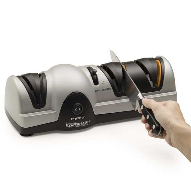 Afilador de cuchillos Presto 08810, sistema eléctrico de 3 etapas