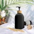 thumbnail image 7 of 500ml Strip Soap Dispenser with Bamboo Pump Refillable Hand Pump Bottle for Shampoo Conditioner Bathroom Liquid Lotion Container (1x Black 1x White,500ml), 7 of 7
