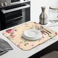 thumbnail image 3 of Pioneer Flower Floral Print Pattern Dish Drying Mat for Kitchen 1 Pack, Ultra Absorbent Microfiber Dishes Drainer Mats,16"x18", 3 of 6