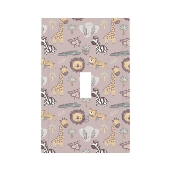 Kdxio Safari Animals Decorator Light Switch or Receptacle Outlet Wall Plate Decorator Wall Plate Child Safe Outlet Cover-Style T