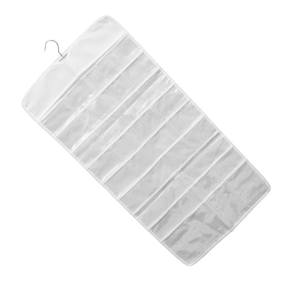 icolorfuled Hanging Jewelry Organizer with Dual Sides Pockets Necklace Storage Bag Hanging Wall Organizer