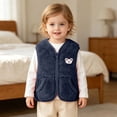 thumbnail image 2 of Toddler Girls Boys Sherpa Fleece Vest Lightweight Fall Winter Warm Sleeveless Outerwear Jacket with Pockets Fuzzy Cute Bear Jackets 3M-3T, 2 of 8