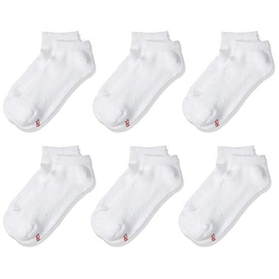 Hanes Men's Ultimate FreshIQ Odor Control 6-Pack No-Show, White, Sock Size:10-13/Shoe Size:6-12