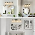 thumbnail image 5 of 24-Inch Modern 4-Light Bathroom Vanity Light with Brushed Nickel Finish & Clear Glass Shades – Moisture-Resistant, Energy-Efficient Lighting, Easy Wall Mount Installation (Bulbs Not Included), 5 of 9