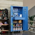 thumbnail image 4 of Gaeanet Metal Garage Storage Cabinet with Wheels & Pegboards,Lockable Rolling Steel Cabinet with Drawers & Adjustable Shelves for Home,Office,Kitchen,School,Assembly Required,Blue, 4 of 10