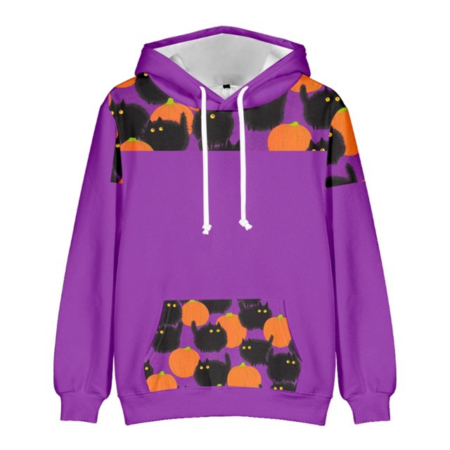 Hombres Casual Moda Cuello Redondo Sudadera Halloween 3D Print Pullover Manga Larga Tops Pompotops oipoqjl38810
