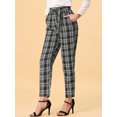 thumbnail image 3 of Pantalones largos Allegra K Oficina Cintura Alta Anudada Negro XS, 3 of 5