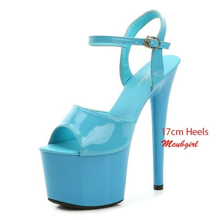 

Mclubgirl Women Sexy Show Sandals 13 15 17 CM High Heels Sexy Platform Color Sandals Girls Shoe for Party Club Drop Sale LFD-181