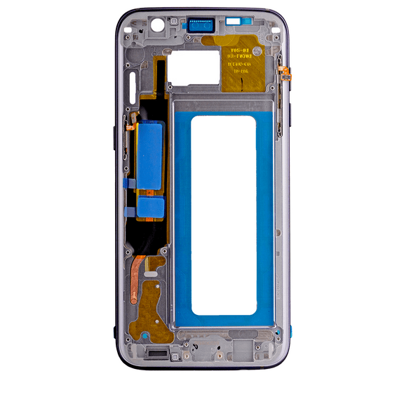 Replacement Mid-Frame Housing Compatible For Samsung Galaxy S7 Edge (With Small Parts) (Black)