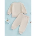 thumbnail image 4 of Suealasg Infant Baby Girls Outfits Toddler Girls Fall Winter 2Pcs Clothes 6M 1T 2T 3T Long Sleeve Lace Crew Neck Sweatshirt Sweatpants Sets, 4 of 7