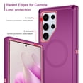 thumbnail image 3 of I-HONVA For Samsung Galaxy S24 Ultra Case Compatible with MagSafe,3-Layer Military Grade Drop Protection Anti-Slip Rugged Shockproof Dustproof Protection 6.8 inch Phone Case,Purple Pink, 3 of 7