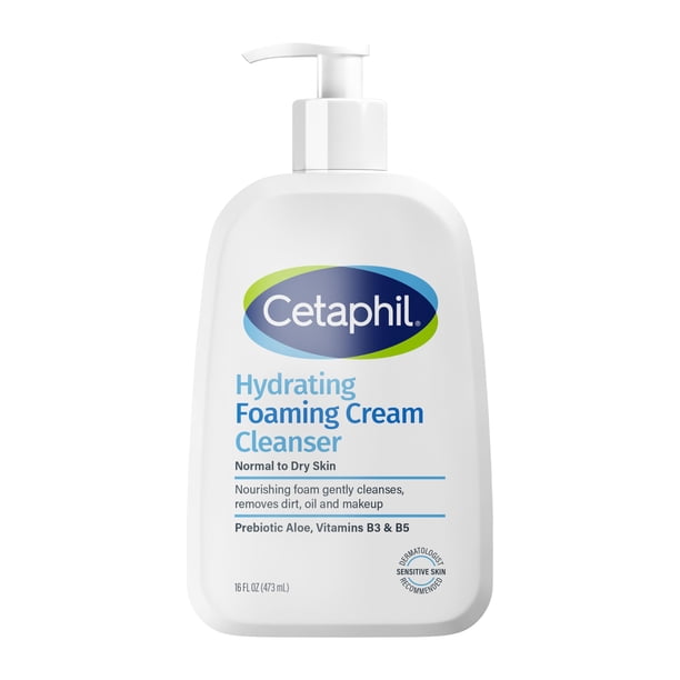 Limpiador facial Cetaphil crema a espuma hidratante 473 mL piel normal a seca