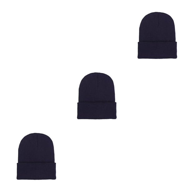 Qarigey Beanie Hat Gorros de punto Skullcap ajustable Color caramelo Sombreros multifuncionales Esquí Accesorios para el cabello Azul oscuro Type1 NO1