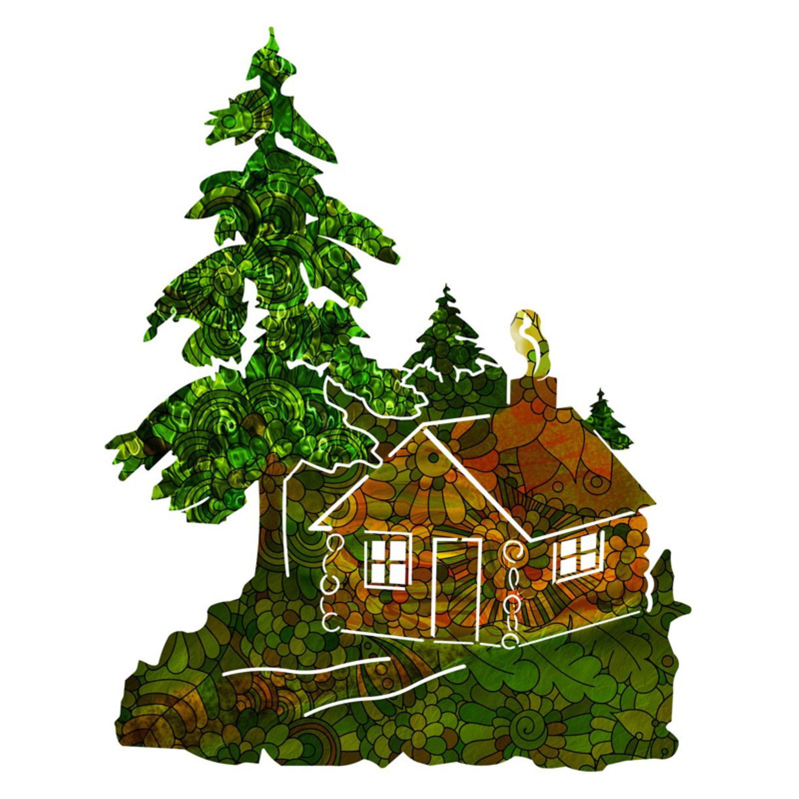 Next Innovations Cabin in the Woods Green Zen Wall Art