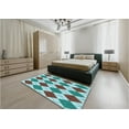 thumbnail image 5 of Ahgly Company Machine Washable Indoor Round Transitional Tron Blue Area Rugs, 6' Round, 5 of 7