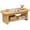 Yellow, variant on Gymax 2-Tier Oval Coffee Table 47'' Mid Century Center Table w/ Bottom Storage Shelf Walnut
