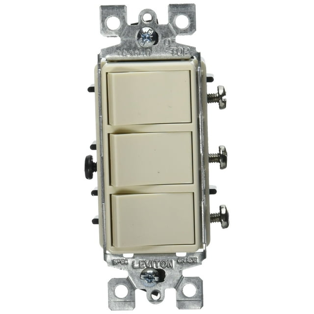 Interruptor combinado Leviton Decora Triple Rocker Light Almond