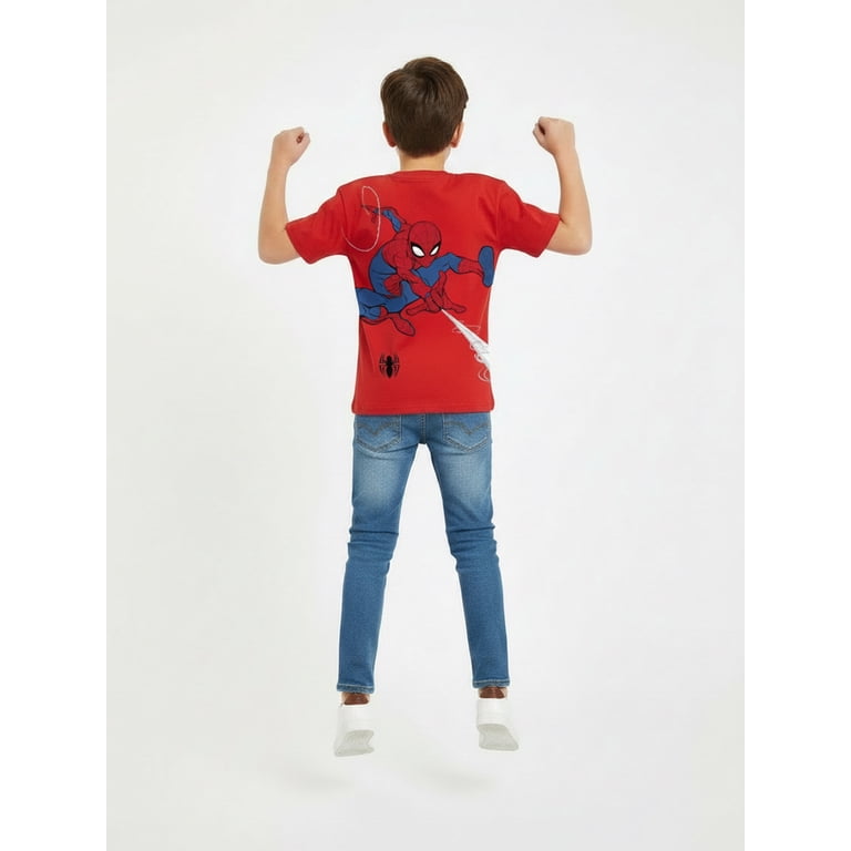 Marvel Spider-Man Boys' Embroidered Short Sleeve Tee photo 6