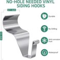 thumbnail image 6 of LQQBOX Vinyl Siding Hangers Hooks (20 PCS), Sturdy No Hole Siding Hooks for Hanging Outdoor, Siding Clips to Hang String Lights & Decorations, Garland Wreath Hanger, 6 of 7