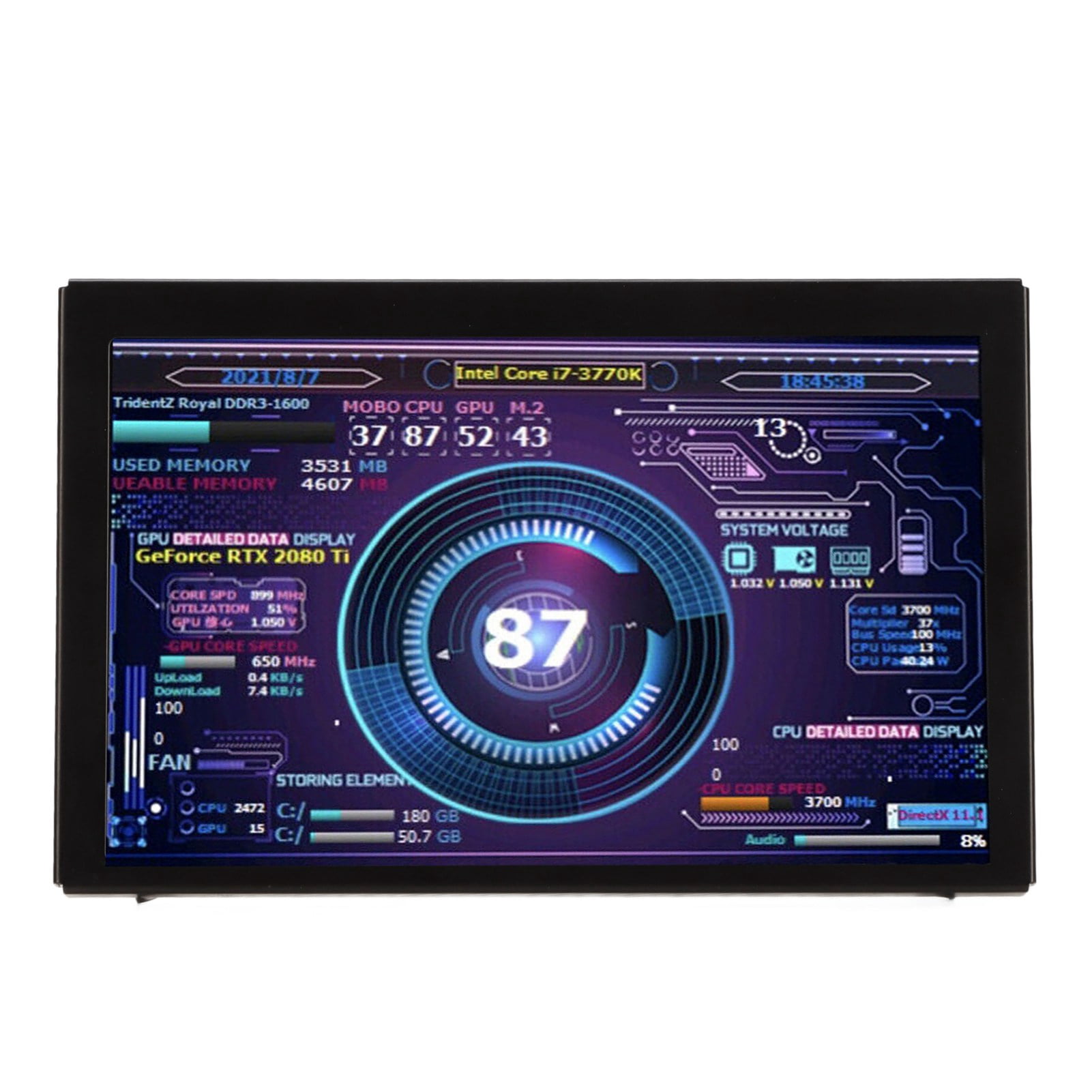 5 Inch IPS USB Mini Screen For PC ARGB Computer Case Secondary Screen, PC CPU  HDD Data Monitor PC Temperature Display For AIDA64 PC CPU , For  For  For Wind