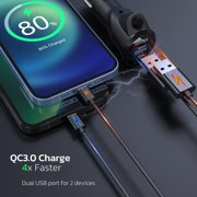 Car mounted Bluetooth FM transmitter, new OLED color screen MP3 music player, supports QC3.0 fast charging, hands-free calling, large screen plug-in USB flash drive Bluetooth FM transmitter.