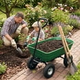 thumbnail image 1 of Memoryfield Chariot de Jardin à Deux Roues Type Brouette, Chariot Utilitaire Robuste avec Support Intégré, Chariot de Cour pour Jardin, Pelouse et Usage Domestique, Vert, 1 of 6