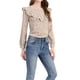 thumbnail image 4 of INSPIRAR CHIC Blusa de Manga Larga con Estampado Floral y Cuello Volante en Color Albaricoque Talla L, 4 of 5