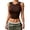Brown, variant on Women's Short Sleeve Summer Fashion Round Neck Basic Slim Fit Sleeveless Camisole Top Shirt with Strings XXL