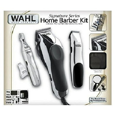 Wahl 30 Piece Hair Cut Home Barber Kit Trimmer Clipper Signature Series (Best Barber Starter Kit)