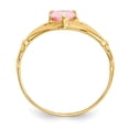 thumbnail image 2 of 14K Yellow Gold Ring Band Themed (10) October Cubic Zirconia CZ Pink, 2 of 5