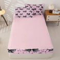 thumbnail image 4 of Homewish Black Pink Polkadots Bow Zipper Twin Comforter Sets with Fitted Sheet and 2 Pillowcases for Girls, Dreamy Princess Zipper Bedding Set, Pink Reversible, 4-Piece, 4 of 6