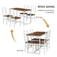 thumbnail image 5 of 5-Piece Modern Dining Table Set for 4,Wood Kitchen Table Chairs Set for Small Place, Kitchen, Dining Room,Brown+White, 5 of 6