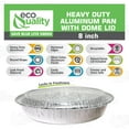 thumbnail image 3 of [300 Pack] 8 Inch Disposable Round Aluminum Foil Take-Out Pans with Plastic Lids Set - Disposable Tin Containers, Perfect for Baking, Cooking, Catering, Cake Pans, Parties, Restaurants by EcoQuality, 3 of 7
