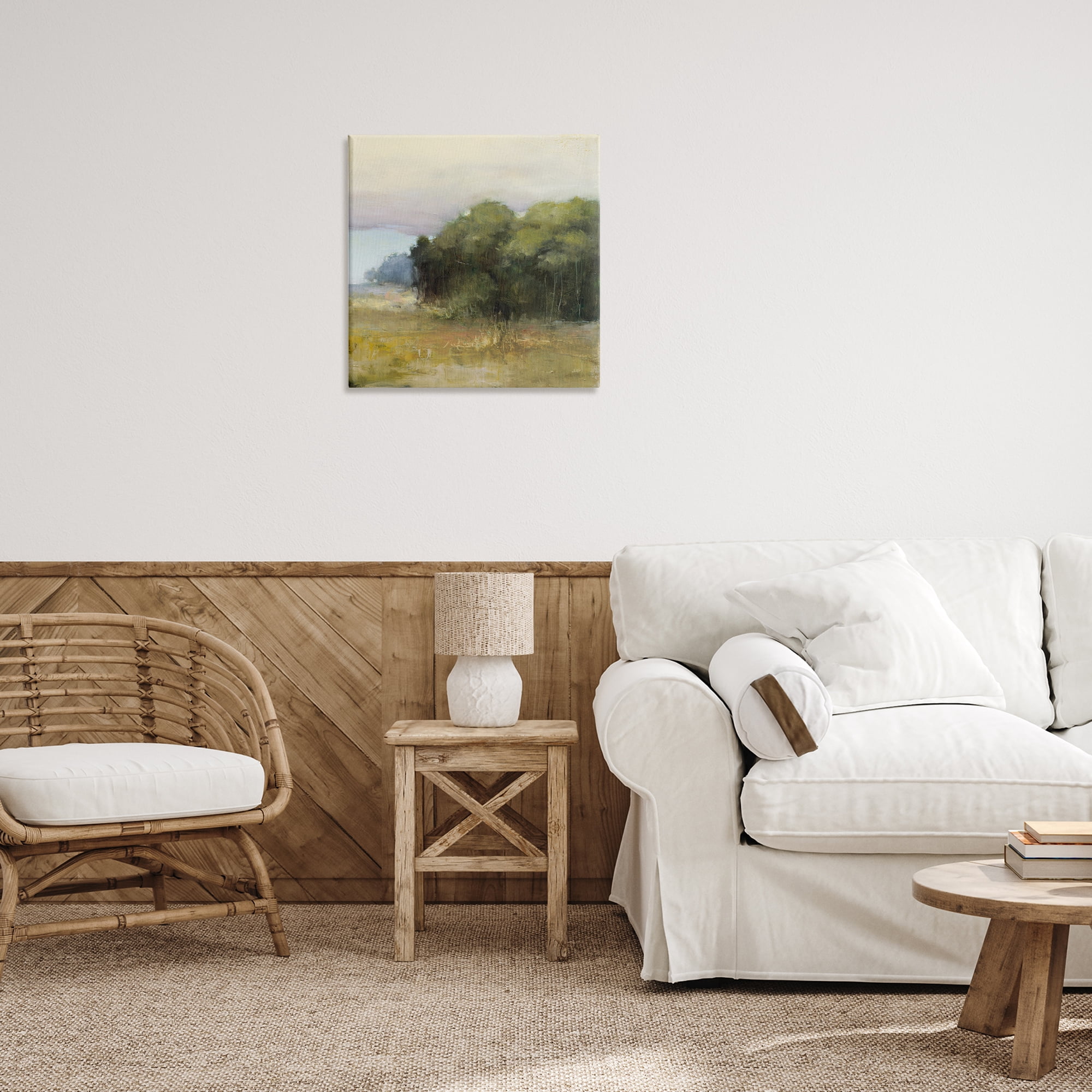 Stupell Industries Edge Of Forest Landscape Landscape & Nature Painting Wrapped Canvas Art Print Wall Art, 24 x 24