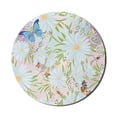 thumbnail image 1 of Floral Mouse Pad for Computers, Butterflies Bees and Blooming Flowers in Spring Colors Happy Fresh Feelings, Round Non-Slip Thick Rubber Modern Gaming Mousepad, 8" Round, Multicolor, by Ambesonne, 1 of 2