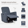thumbnail image 5 of Evolur Raleigh Basic Glider |Recliner| Rocker, Blue Fog, 5 of 8