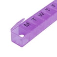 thumbnail image 2 of Unique Bargains Lightweight 7 Compartment Single Row Pill Case Clear Purple, 2 of 6