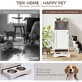 thumbnail image 2 of Dog Feeding Station with Storage, Dog Food Cabinet with 2 Hidden Feeding Bowls, Flip-Top Pet Storage Cabinet, Pet Food Holder, White Grain, 2 of 8