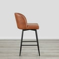 thumbnail image 4 of CHITA 27" Swivel Upholstered Counter Bar Stools with Back & Metal Legs Set of 3,Faux Leather in Terracotta, 4 of 7