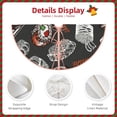 thumbnail image 3 of Rateoe Japanese Sushi Hashi Pattern Christmas Tree Skirt with Ties , Christmas Tree Decorations, Farmhouse Christmas Decor Xmas Holiday Decorations-30", 3 of 6