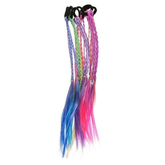 FELTECHELECTR 6Pcs Braid Ponytail Extension for Kids 18.1x1.2x0.4in High Temperature Fiber