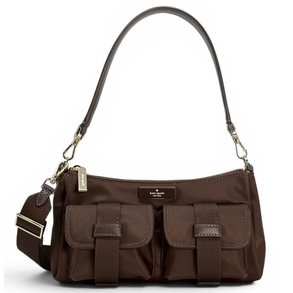 Kate Spade New York Women's Carter Small Nylon Zip Cargo Crossbody Bag (Hot Fudge)