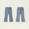 thumbnail image 5 of Girls Jeans Size 8 Casual Toddler Denim Pants Flare Jeans Bell Bottom Slimming Elastic Waist Fall Spring Trousers, Light Blue, 4 Years, 5 of 7