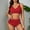 Red, variant on Waisted Swimsuits For Women Scalloped Bikini Sets Back Lace Up Tankini Sets Bathing Suit Shirt And Shorts Two Piece Swimsuits for Women with Shorts Womens Bathing Suits Size Medium High Neck Bikini