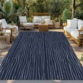 thumbnail image 3 of Fsddascl Navy Blue Striped Outdoor Rug for Patio/Deck/Porch, Non-Slip Large Area Rug 4 x 6 Ft, Modern Moire Farmhouse Stripe Indoor Outdoor Rugs Washable Area Rugs, Reversible Camping Rug Carpet, 3 of 5