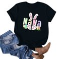 thumbnail image 1 of XWSHYW Hauts d'Été pour Femmes Mode pour Femmes Imprimé Manches Courtes Blouse Ample Drôle Col Rond T-Shirt Hauts Liquidation Offre, 1 of 3
