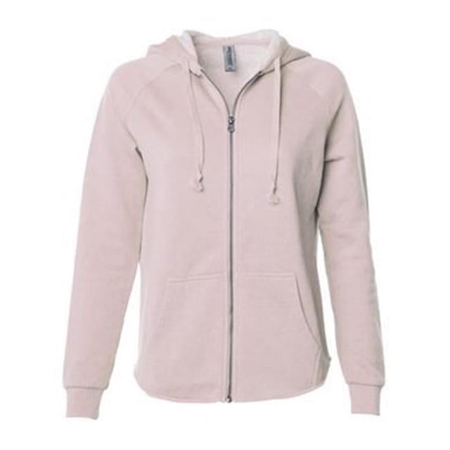 Independent Trading B03076304 Sweat à Capuche à Fermeture à Glissière pour Femmes California Wave Wash, Blush - Medium